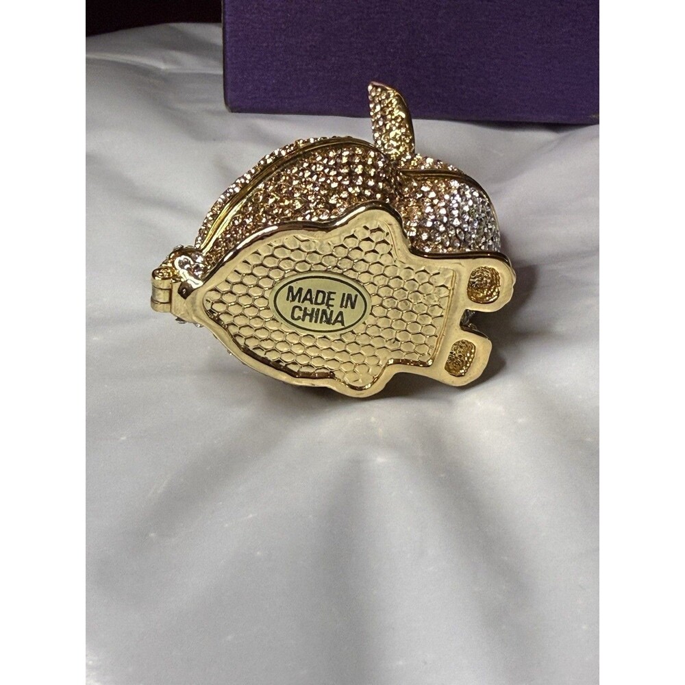 NEW RUCINNI Bunny Rabbit Trinket Box w/ Rhinestone Crystals - Picture 5 of 11
